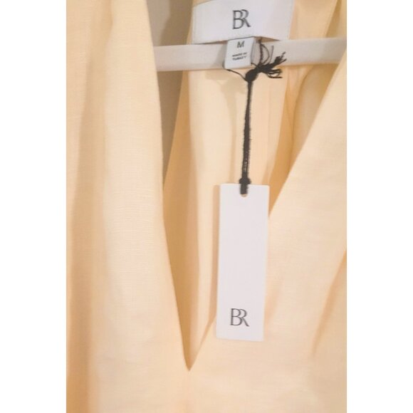 Banana Republic Butter Yellow Cream Pauline Linen Midi Dress. Size M. NEW. - Picture 5 of 9